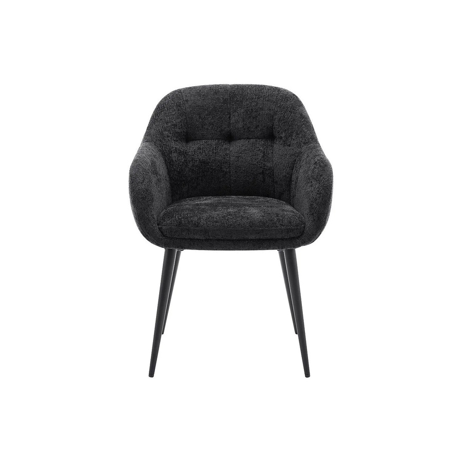 Vente-unique Stuhl Lassandra in Schwarz mit Stoffbezug und Metallgestell - Bild 2