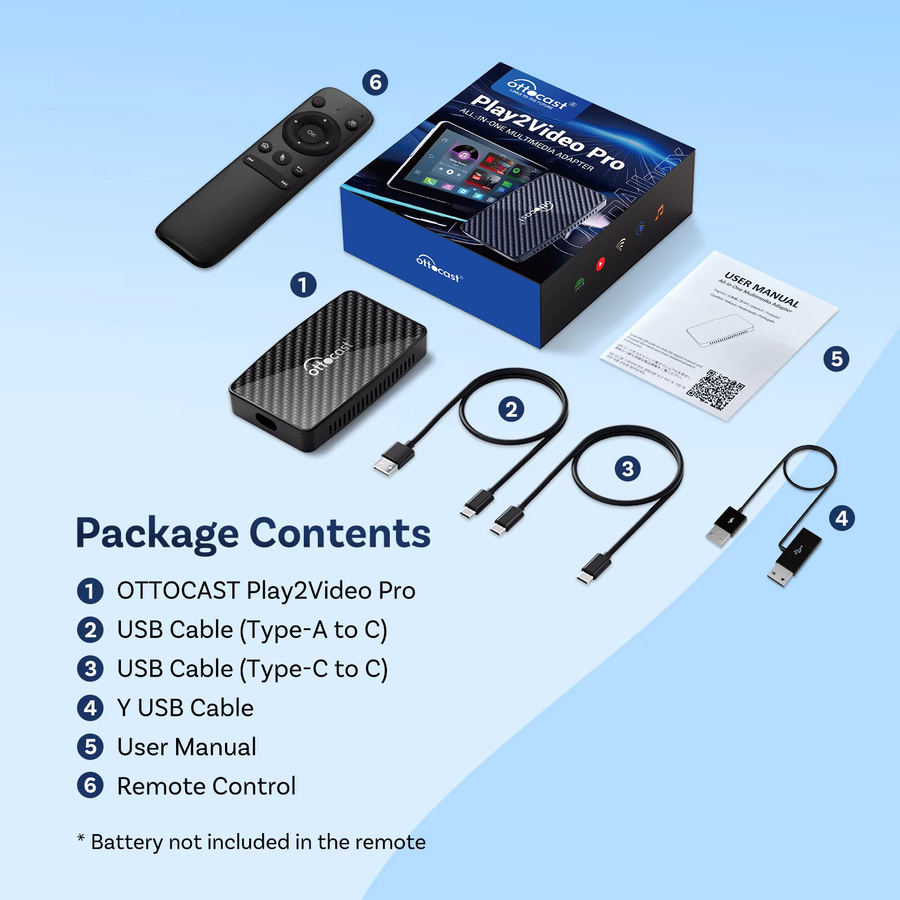 Ottocast Play2Video Pro 2026 Kabellose Android Auto und CarPlay AI Box für In-Car Video-Streaming von YouTube und Netflix in Schwarz mit USB Plug & Play - Bild 5
