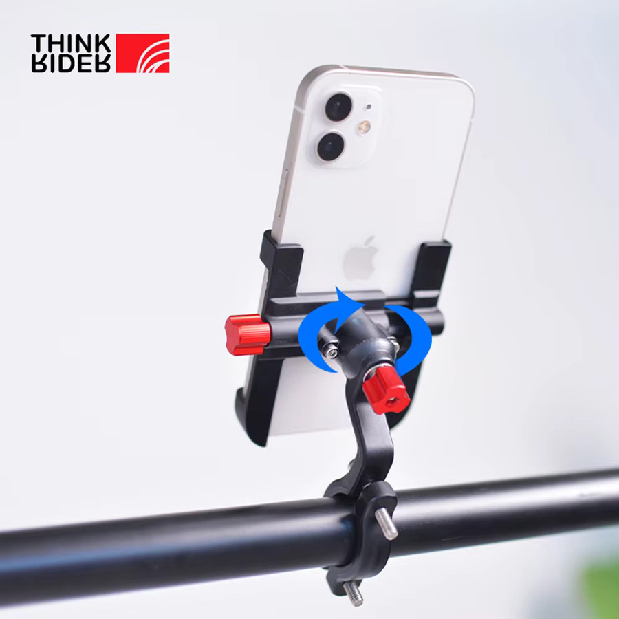 ThinkRider MTB-Handyhalterung aus Aluminium in Schwarz, 360 Grad drehbar und verstellbar - Bild 3