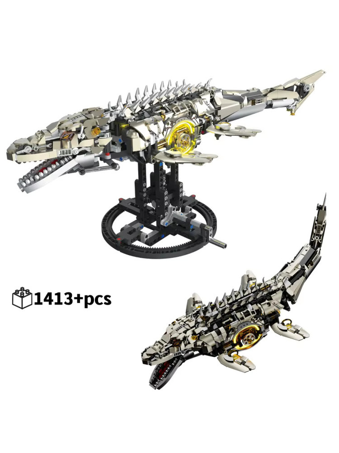 FUNXINEE Mechanisches Mosasaurus-Modell, Seedrachen-Baukasten, 1413 Teile - Bild 6