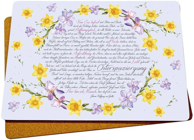 2er-Platzset Osterspaziergang von St. Benno Verlag in Mehrfarbig mit floralem Design - Bild 1