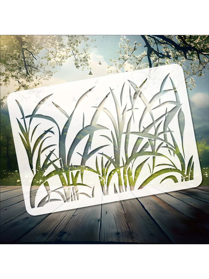PenhuaMoban DIY Schablone mit Gras-Motiv für Wandmalerei und Scrapbooking, A4, Breite: 21 cm, Höhe: 29 cm - Bild 4