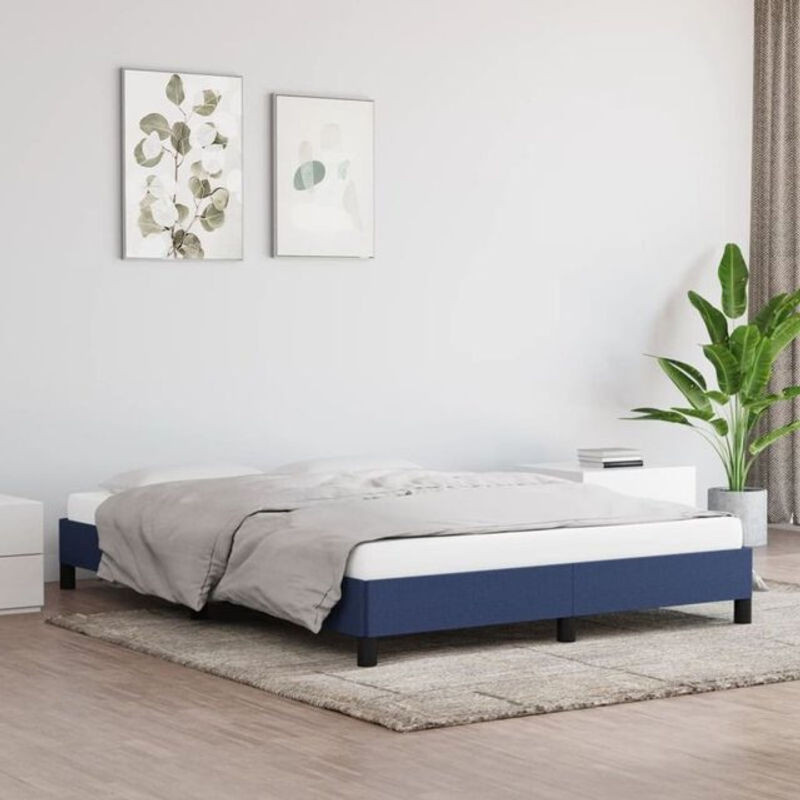 Polsterbett vidaxl in Blau aus Stoff und Holzwerkstoff, B/T: 140 x 190 cm - Bild 1