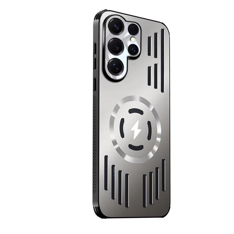 Magnetische kabellose Ladehülle mit Metall-Wärmeableitung für Samsung Galaxy S26 Ultra, S26 und S25 Plus in Grün - Bild 4