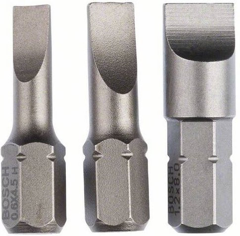 Bosch Schlitz-Bits Set aus Edelstahl, 3er-Pack, Farben: Silber - Bild 1