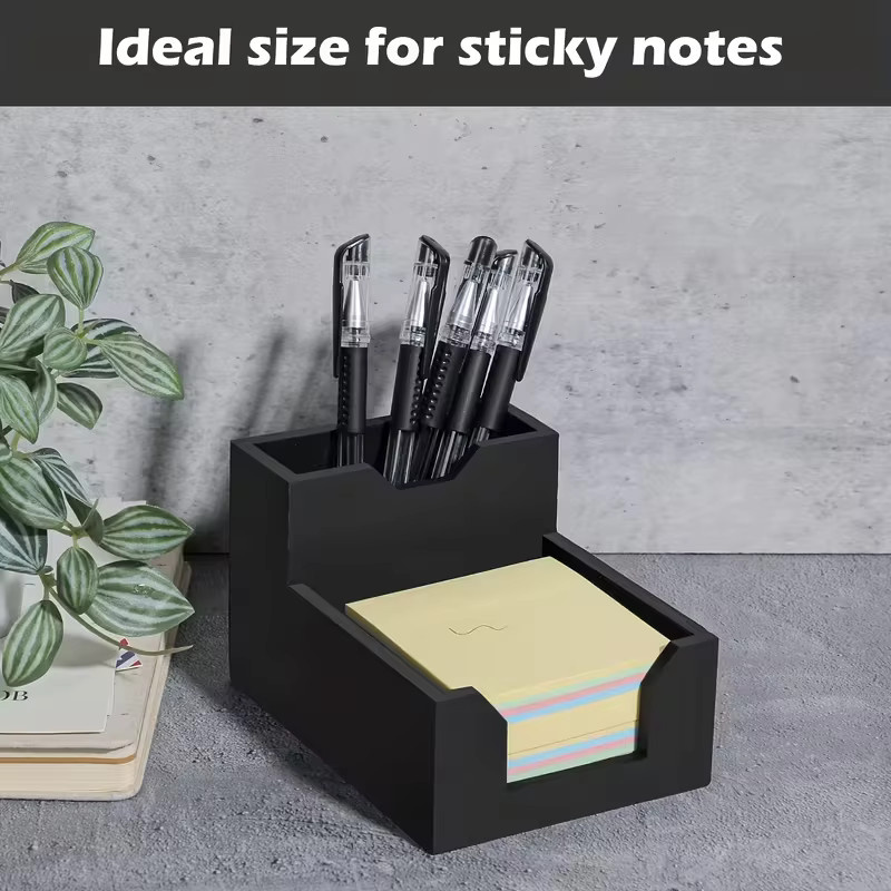 Memo-Box Organizer für Haftnotizen aus Kunststoff, Schwarz - Bild 3