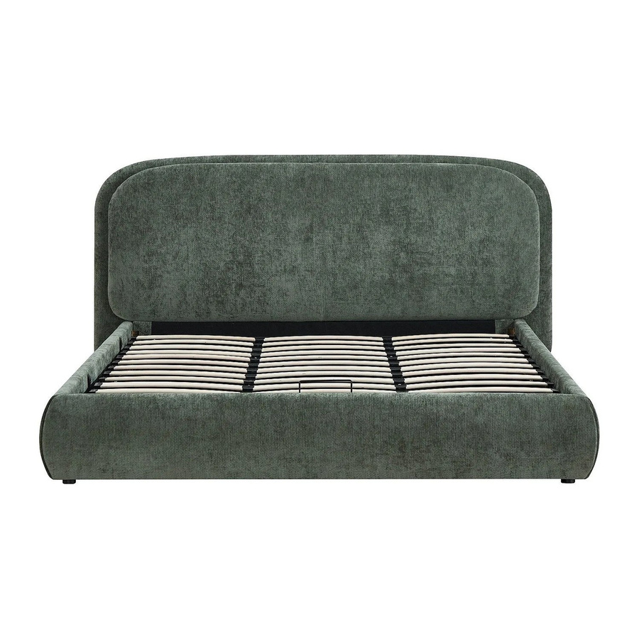 Vente-unique Bett Zorima in Grün mit Bettkasten und Lift-up-Funktion, B/T/H: 160 x 200 x 110 cm - Bild 2