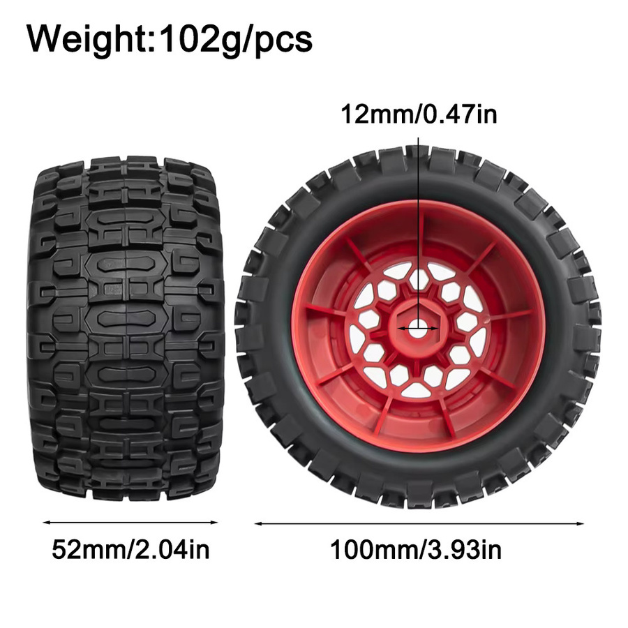 Meijiaxin MX2 15 Zoll 12mm Reifen für Traxxas Mini X XRT Slash, 1/16 1/18 - Bild 2