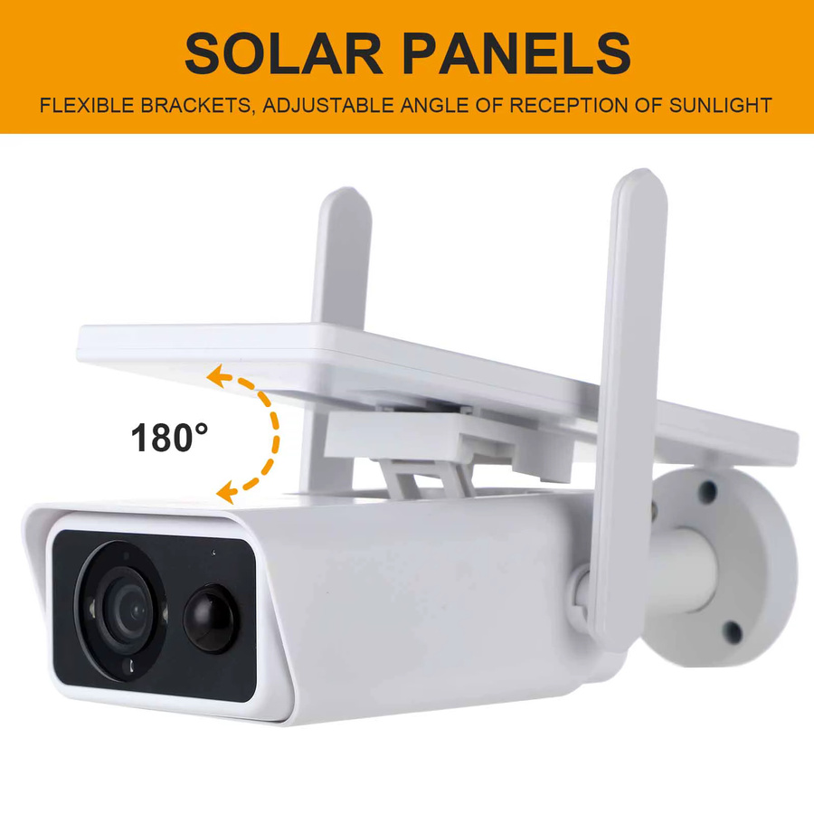 DDBROUGEN Solar Kamera Wifi Outdoor Wasserdicht mit PIR Bewegungsmelder Nachtsicht und Akkubetrieb in Weiß - Bild 4