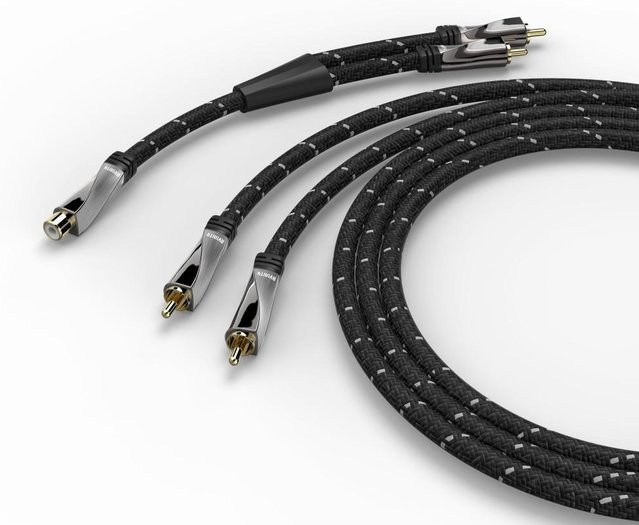 AVINITY Subwoofer-Kabel mit Cinch-Adapter, vergoldet, Gewebe, Schwarz, Länge: 6 m - Bild 1