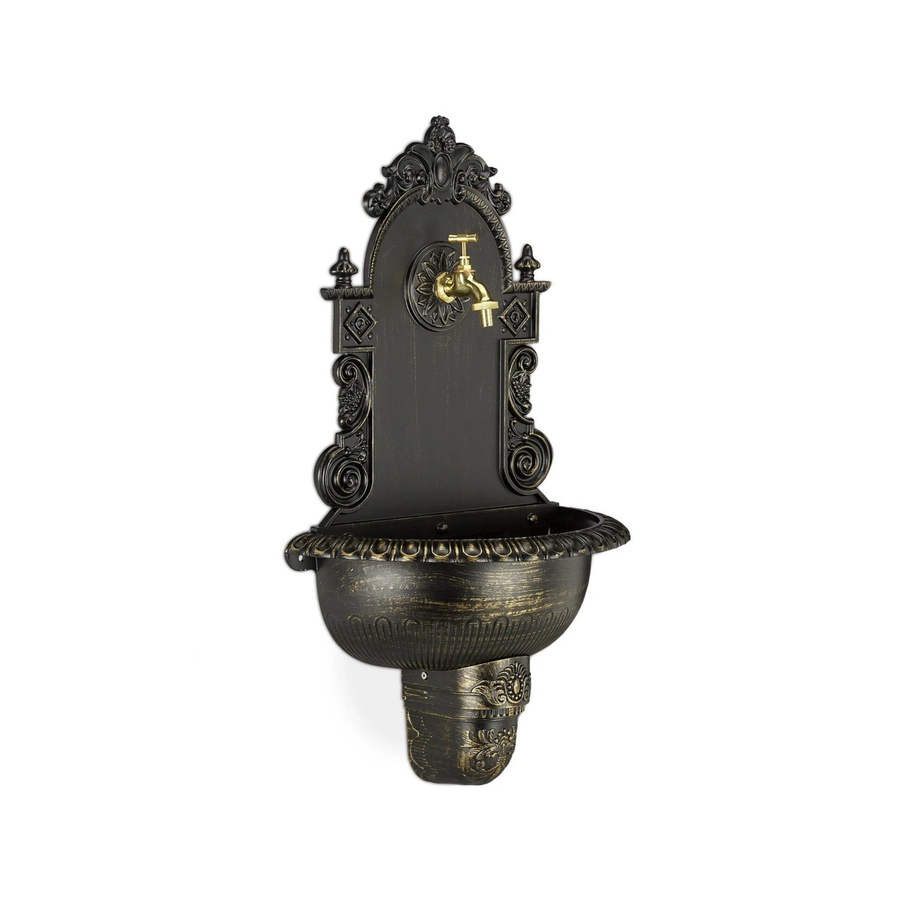 Relaxdays Wandbrunnen aus Aluminiumguss in Bronze Antik, B/H/T: 75 x 44 x 22 cm - Bild 2