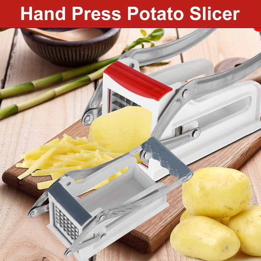 Manueller Willstar Kartoffelschneider und Pommes-Frites-Schneider aus Edelstahl in Rot - Bild 2