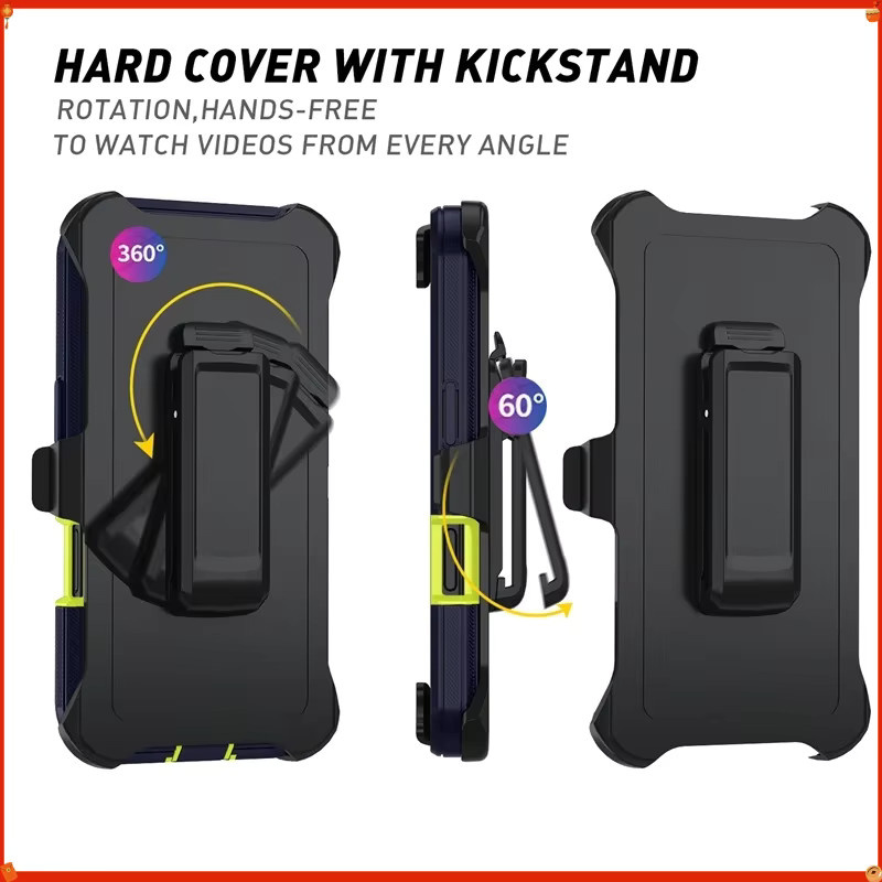 CHAOYIDIAN Armor Defender Handyhülle für iPhone mit Standfunktion und Schutzabdeckung in Blau - Bild 3
