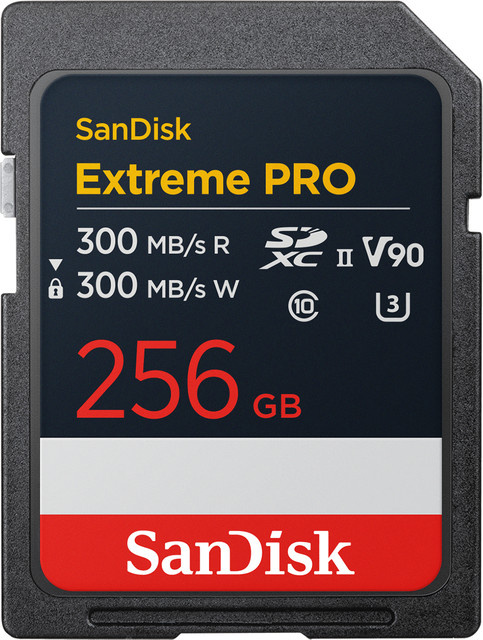 SanDisk Extreme Pro SDXC Speicherkarte 256GB V90 UHS-II Schwarz - Bild 1