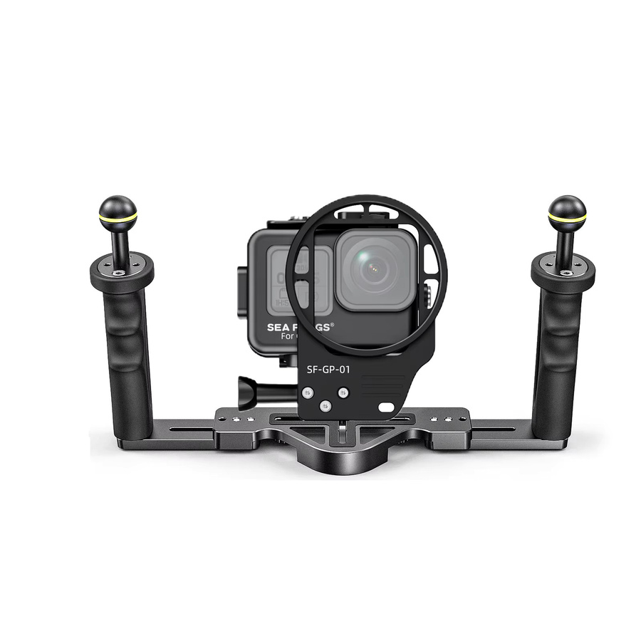 Seafrogs Aluminium Wasserdichtgehäuse mit Filterrahmen und Griff für Insta360 Ace Pro 1 & 2, GoPro 9-13 sowie DJI Action 3, 4, 5 & 6, Schwarz - Bild 2