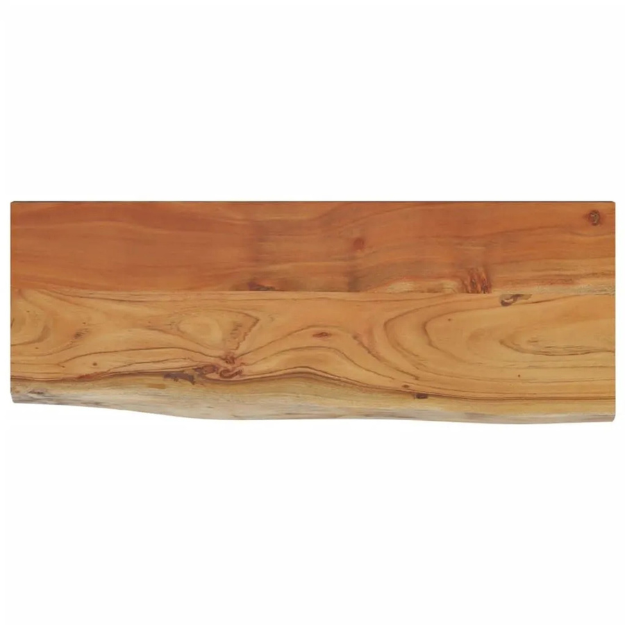 vidaXL Wandregal aus massivem Akazienholz in Braun mit natürlicher Baumkante, B/T/H: 50 x 20 x 3,8 cm - Bild 2