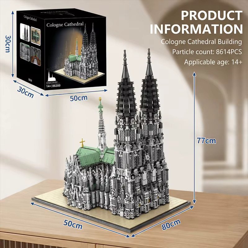 barweer Köln Kathedrale Gebäude, Architektur Display Modell, 8614 Teile, ab 14 Jahren - Bild 6