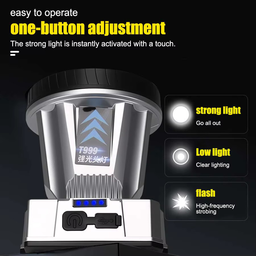 Heinast LED-Angelscheinwerfer mit Fern- und Abblendlicht, wiederaufladbare LED-Taschenlampe in Silber und Transparent - Bild 3