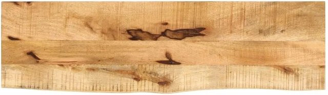 vidaXL Tischplatte aus Massivholz Mangoholz mit Baumkante, Braun, B/T/H: 110 x 40 x 3,8 cm - Bild 1