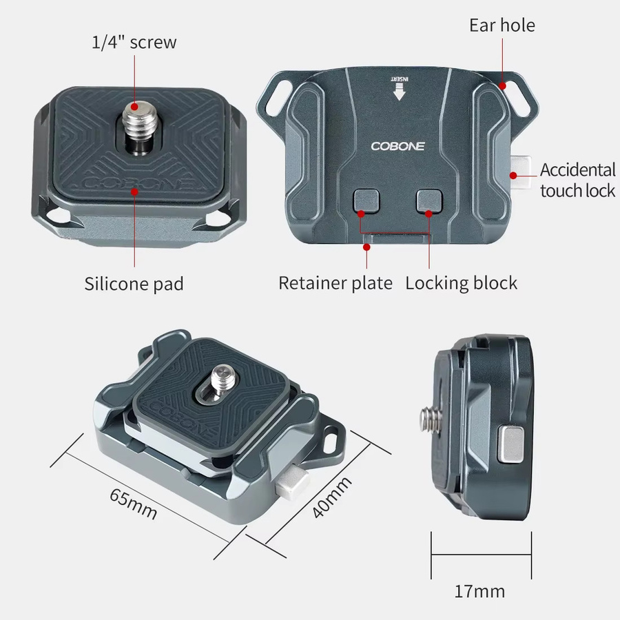 XILETU Quick Release Schultergurt Basis Kamera Sling Adapter mit Fast Release Plate für Fujifilm Canon Sony in Schwarz - Bild 6