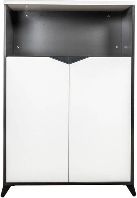 Jet-Line Aktenschrank CLAUDIO für Büro und Homeoffice, weiß-schwarz, B/T/H: 80 x 40 x 120 cm - Bild 1