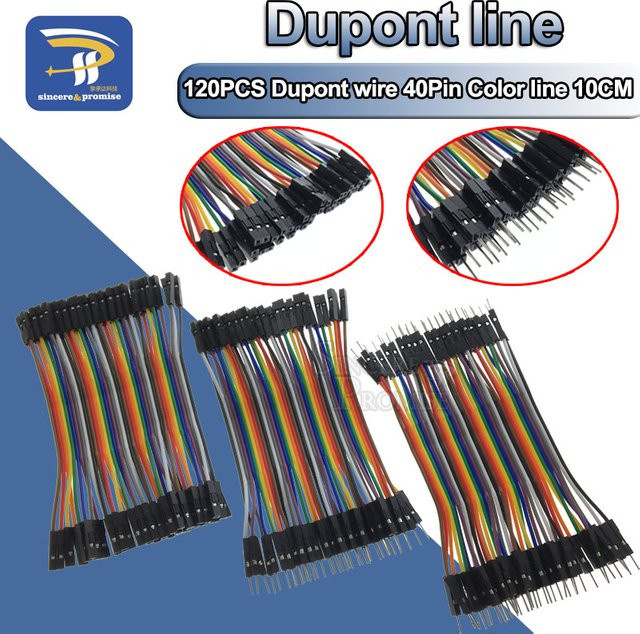 120 Stück Dupont-Leitungen 10 cm, 40-poliges Stecker-zu-Buchse Überbrückungskabel Set in Mehrfarbig für Arduino DIY-Kits - Bild 1