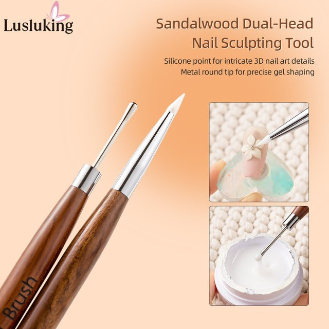 LUSLUKING Dual-Kopf Sandelholz Nagel Sculpting Stift, Unisex - Bild 1