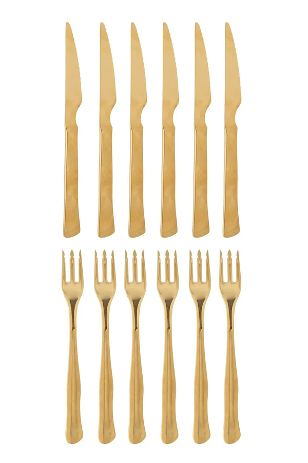 Bloomingville Besteck Ollin aus Edelstahl in Gold, 12-teilig - Bild 1