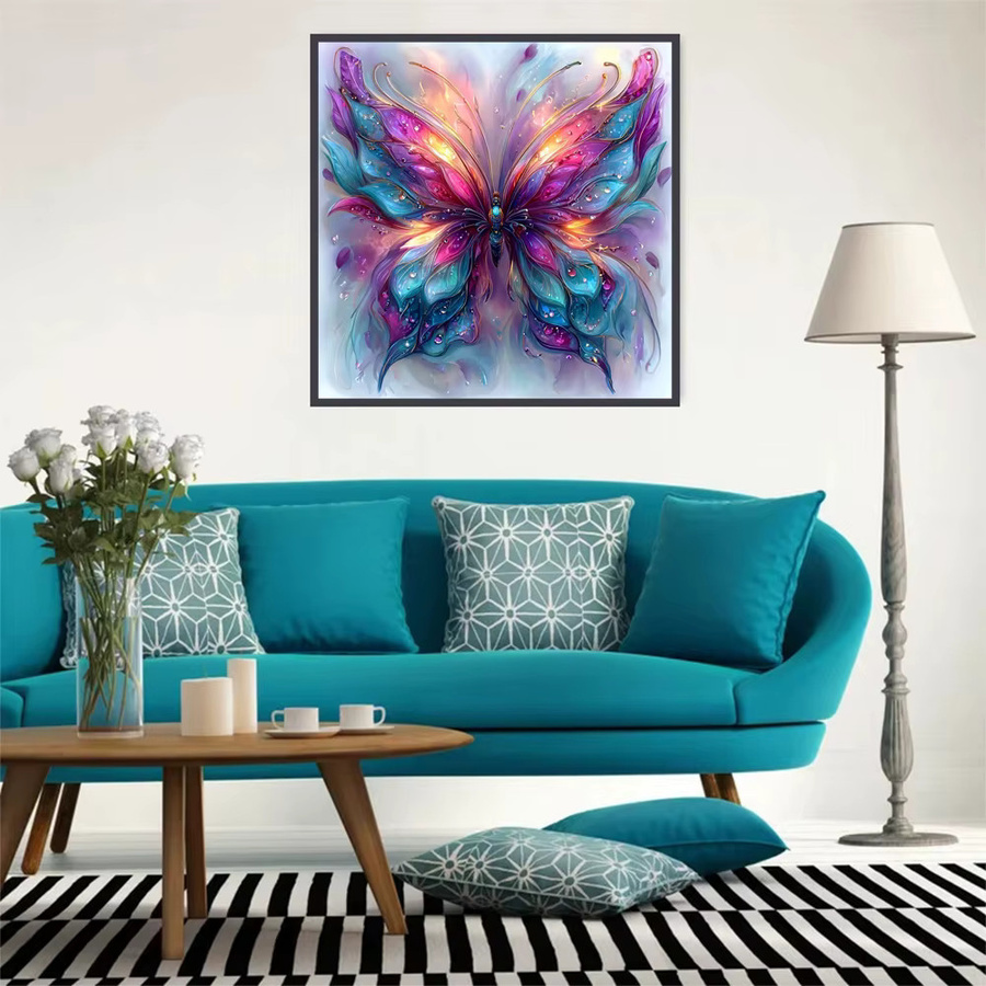 EverShine DIY 5D-Diamantgemälde Schmetterling mit runden Steinen in Multicolour, Mosaik-Tierhandwerk zur Heimdekoration - Bild 3