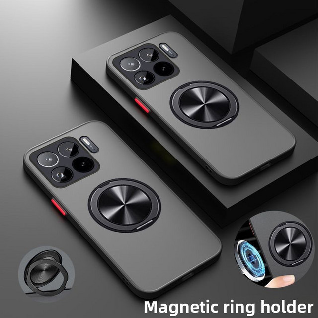 Xiaomi Hartschalenhülle mit Ringständer und magnetischem Schutz in Schwarz für Xiaomi Mi 17T Pro, Xiaomi Mi 17T und 15T Pro - Bild 1