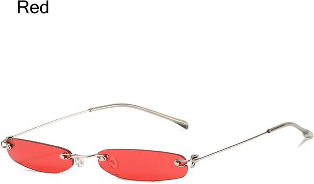 Yu653ang Sonnenbrille, randlos, rechteckig, unisex, red beige - Bild 1