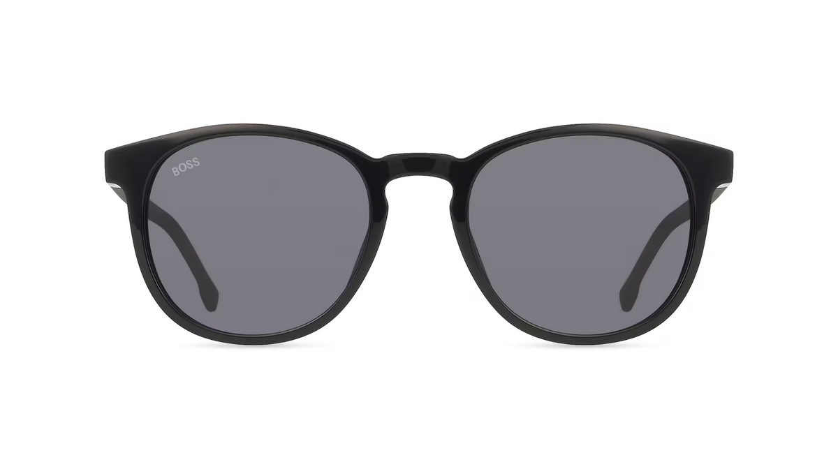 Hugo Boss 0922/S Sonnenbrille Panto, Vollrand, Kunststoff, Herren, Schwarz, Grau - Bild 1