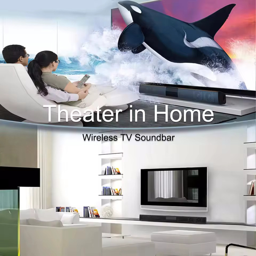 AyeBeau Bluetooth Soundbar mit drahtlosem Subwoofer und FM-Radio in Schwarz - Bild 6