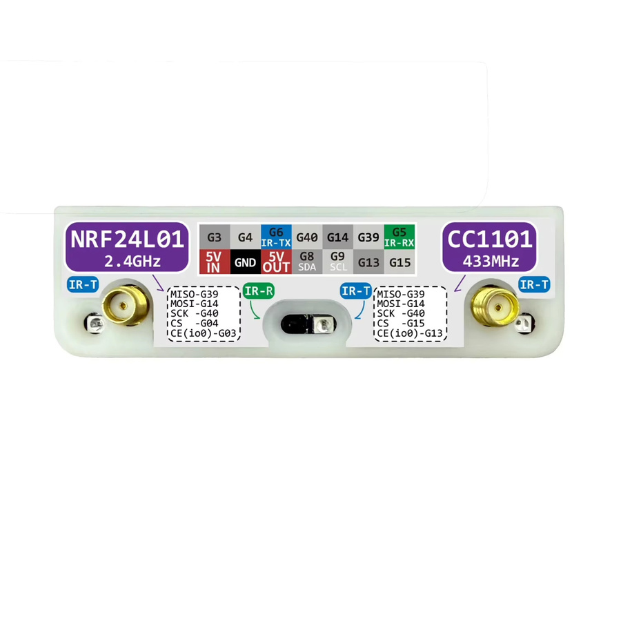M5stack CardPuter CC1101 NRF24L01 IR Drei-in-Eins Zubehör in Weiß - Bild 2