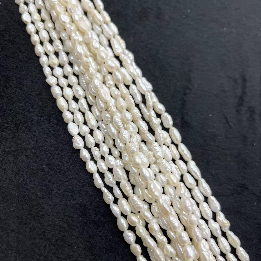Perlen, weiße natürliche Süßwasserperlen, 5–6 mm, Unisex - Bild 5