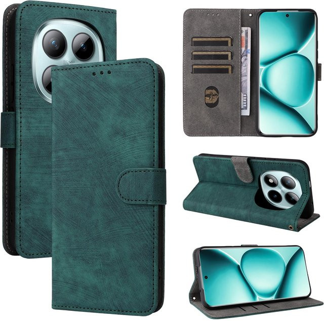 Xiaomi Redmi Note 15 Pro 4G Flip-Hülle aus PU-Leder mit RFID-Blockierung und Brieftaschen-Funktion in Grün - Bild 1