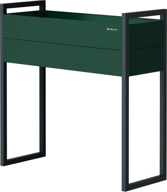 JAN NOWAK Hohe Blumenkübelverkleidung aus Metall in Flaschengrün und Anthrazit, B/T/H: 100 x 100 x 38 cm - Bild 1