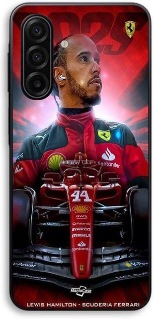 Offizielle Maniacase Schutzhülle für Samsung Galaxy A56 Lewis Hamilton Ferrari in Schwarz und Multicolour - Bild 1
