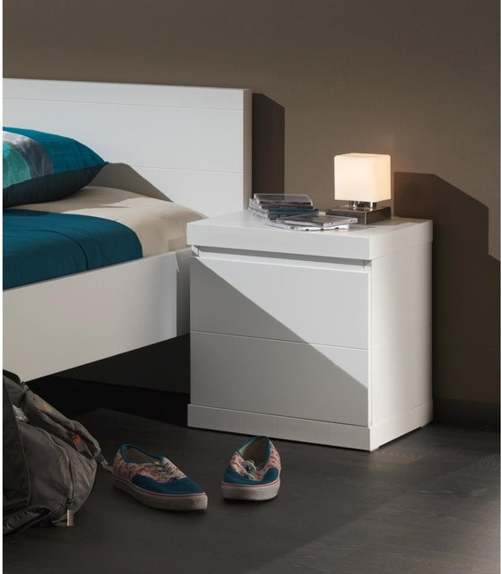 Vipack Nachtkonsole Lara in Weiß aus lackiertem MDF - Bild 1