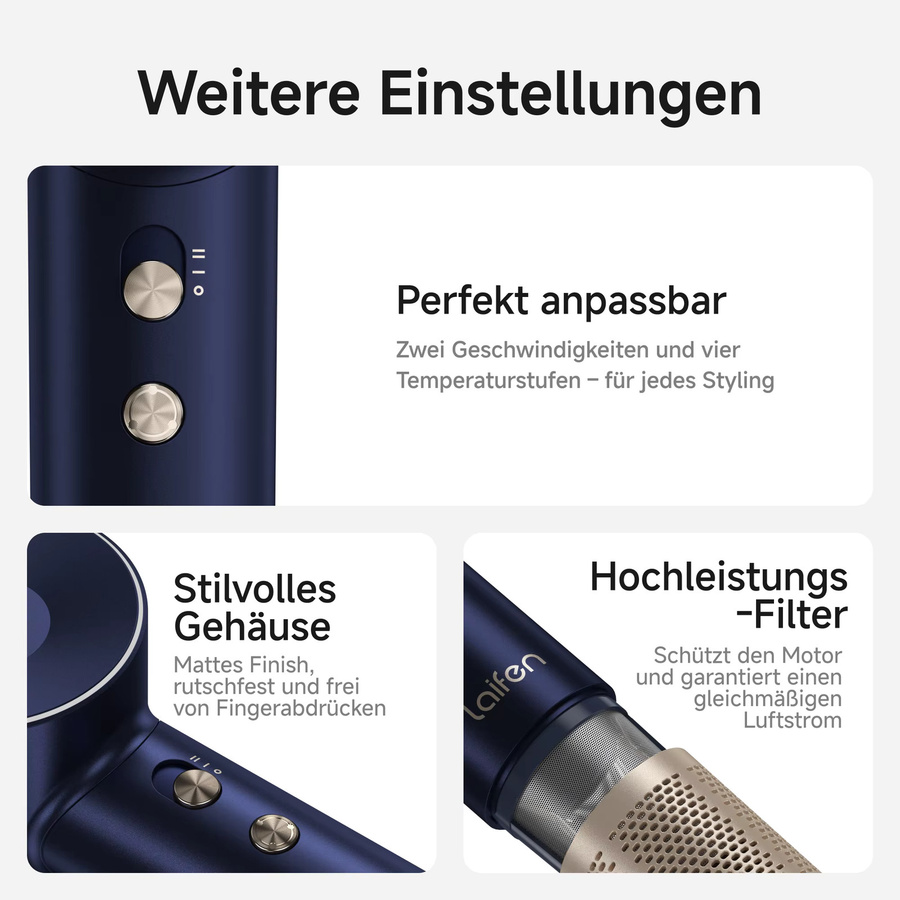 Laifen Swift Premium Haartrockner, Blue - Bild 4