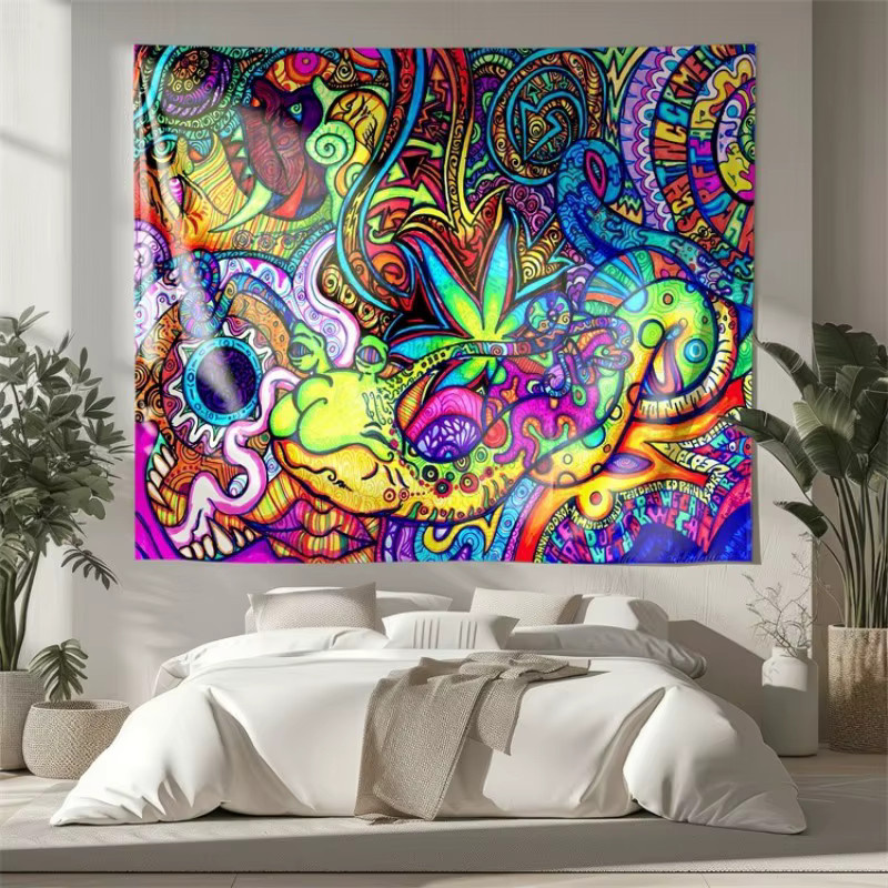 VIKAMA Wandteppich Abstract Moon Boho Wandbehang Multicolour B/H: 40 x 60 cm - Bild 1