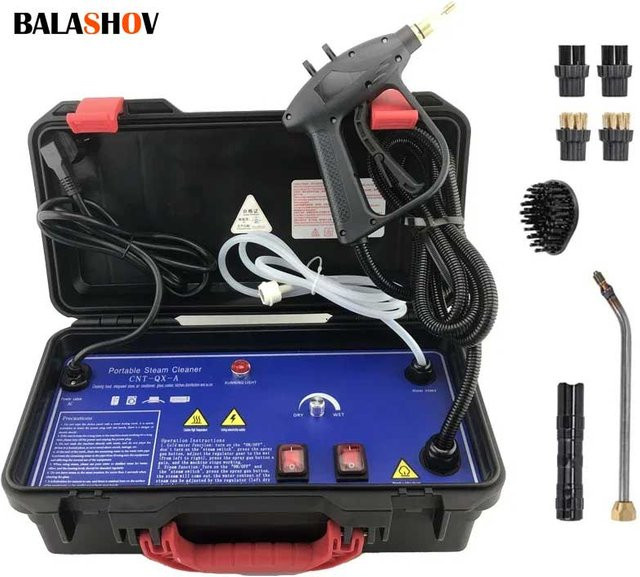 BALASHOV Handheld Dampfreiniger Mehrzweck-Hochdampfer in Schwarz für Küche, Auto und Klimaanlagen - Bild 1