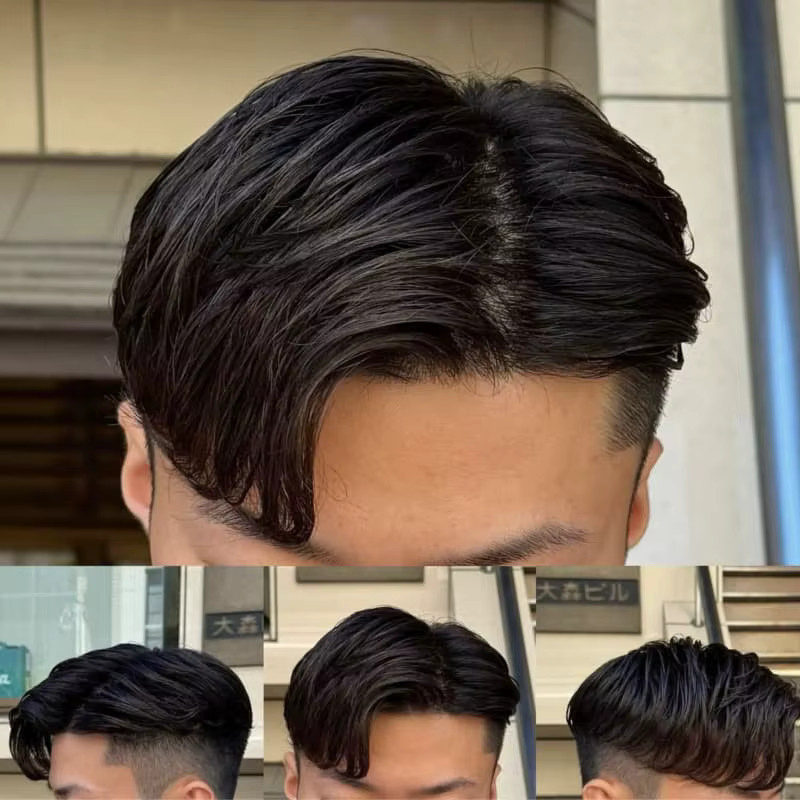 Fantasy Beauty Haarprothese für Herren, Schwarz Grau, Lockig, 30mm - Bild 2