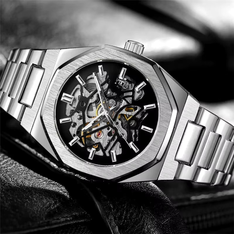 Forsining Armbanduhr Automatik, Edelstahl, Schwarz, Herren - Bild 2