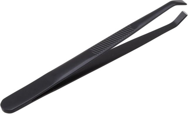 OTRESS Augenbrauenpinzette, Edelstahl, schräge Spitze, schwarz, Unisex - Bild 1