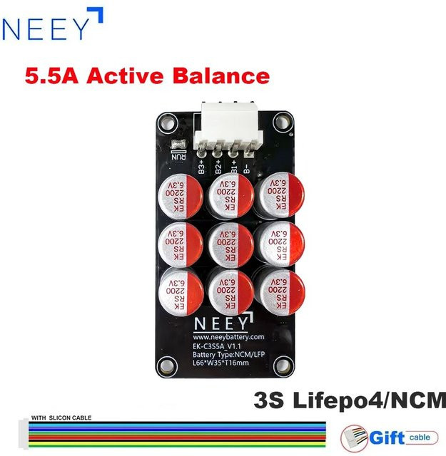 5A Active Equalizer Balancer 3S für LiFePO4 Lipo LTO Lithium Batterien in Schwarz - Bild 1