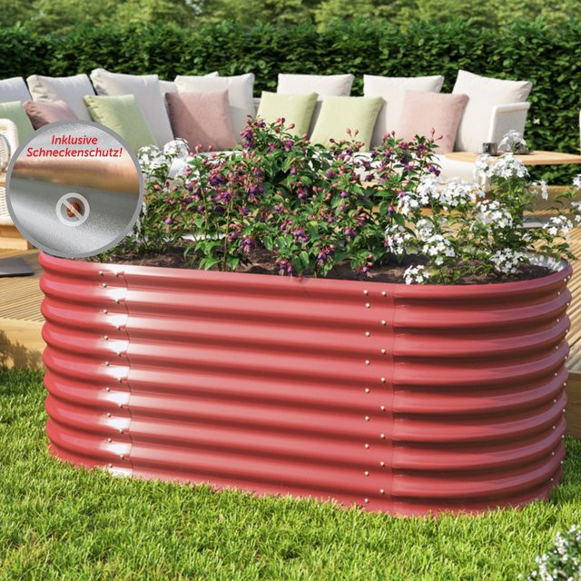 Vitavia Hochbeet Vita 630 Basic in Rubin Rot aus Zincalume Metall B: 82 cm, L: 162 cm, H: 63 cm - Bild 3