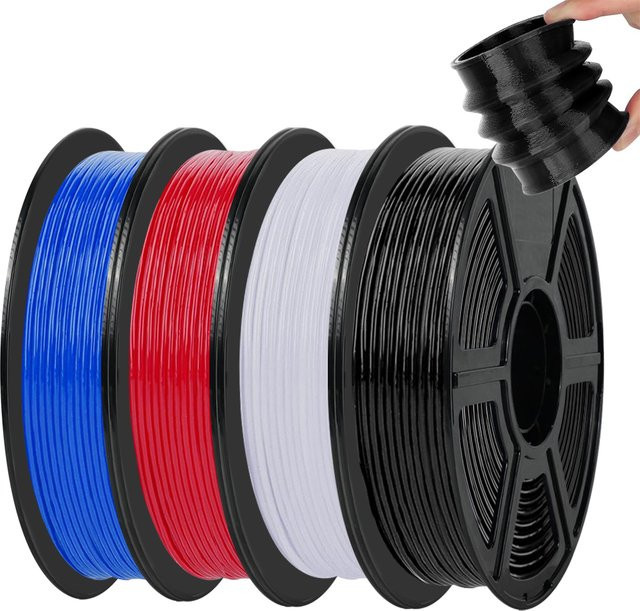 3D Maliang Flexibles TPU-Filament 1,75mm für FDM 3D-Drucker 95A Weiches Filament 200g in Transparent, Multicolour, Schwarz, Weiß oder Blau - Bild 1