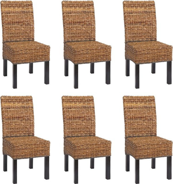 CHEFGASTRO Esszimmerstuhl 6er-Set Malibu Korbstühle aus Bananengeflecht in Braun, B/T/H: 96 x 46 x 41 cm, Sitzhöhe: 46 cm - Bild 1