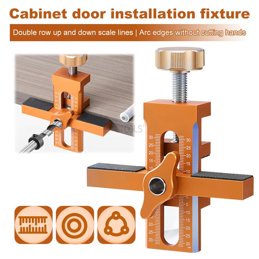 LTOOLS Verstellbare Schranktür-Montagevorrichtung aus Aluminiumlegierung in Orange - Bild 2